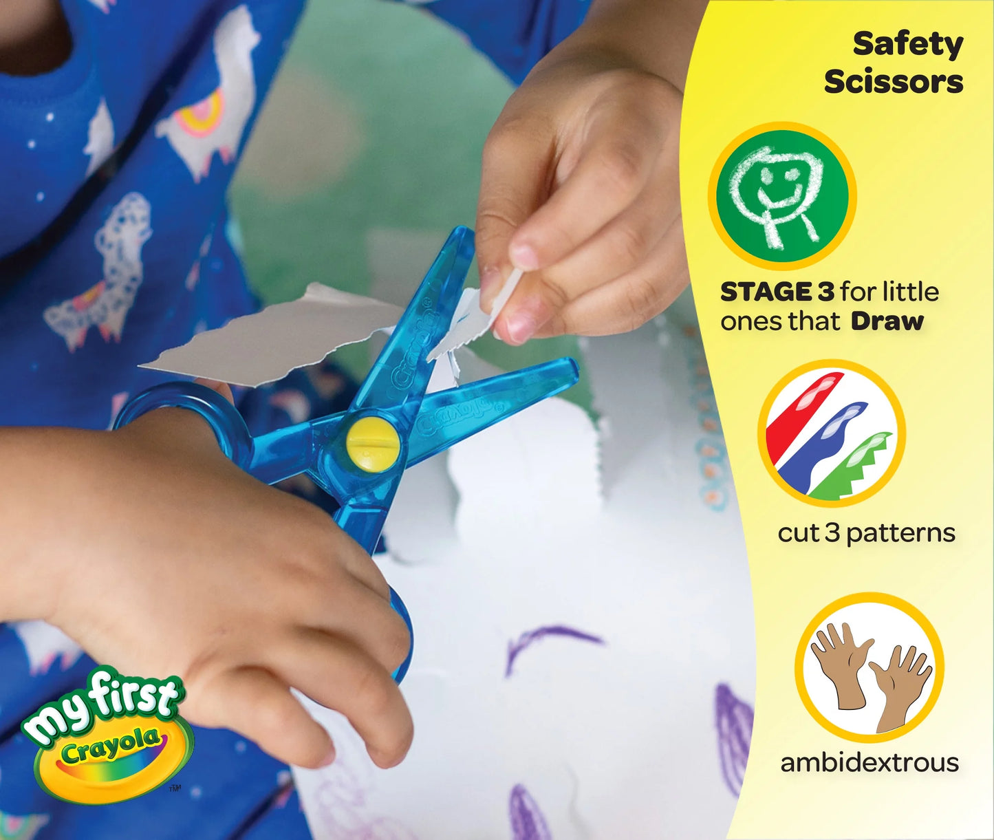 Young Kids Safety Scissors, Preschool Supplies, Toddler Scissors, School Supplies, 3 Ct