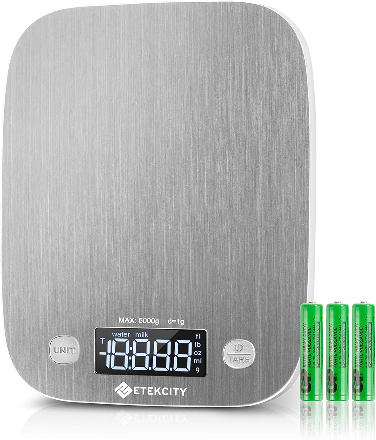 0.1G Food Kitchen Scale, Digital Ounces and Grams for Cooking, Baking, Meal Prep, Dieting, and Weight Loss 11Lb/5Kg 304 Stainless Steel