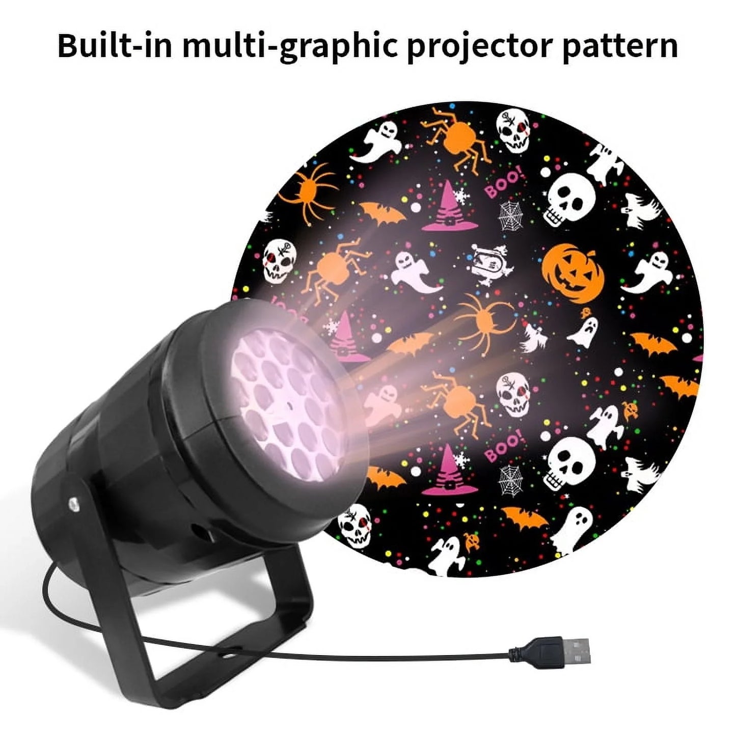 Halloween Projector Lights, 360° Rotation Laser Projector 16 Types Halloween Patterns Projector Lamp Indoor Outdoor Holiday Lights LED Light, Halloween Home Party Landscape Wall Decorations