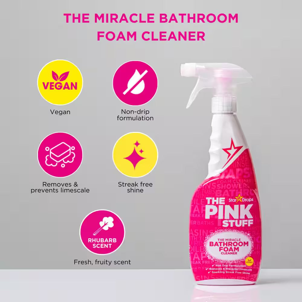 500 G Cleaning Paste, 750 Ml Multi-Purpose Liquid Cleaner, 750Ml Bathroom Foam Cleaner, and 750Ml Cream Cleaner Bundle