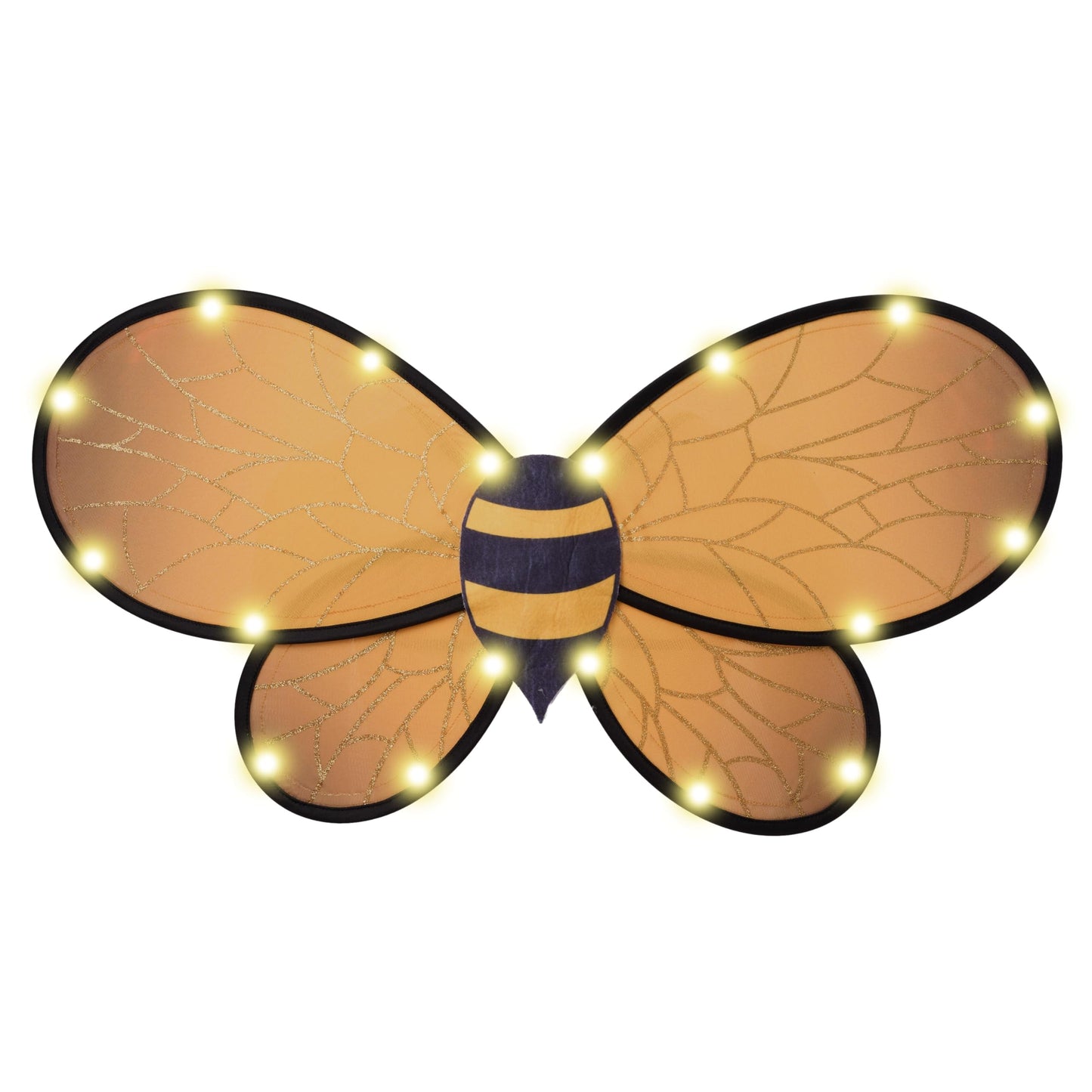 Yellow Bumble Bee Wings Costume Accessories, Light up Bee Wings and Bee Antenna Headband Set for Kids Girls, Halloween Animal Costume Cosplay Party Favors