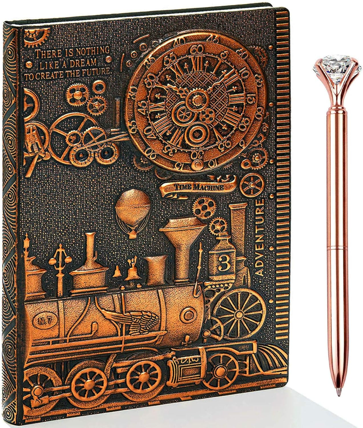 3D Elephant Vintage Leather Journal Writing Notebook with Pen Set,Antique Handmade Leather Daily Notepad Sketchbook,Travel Diary&Notebooks to Write In,Elephant Journal Gift for Men Women