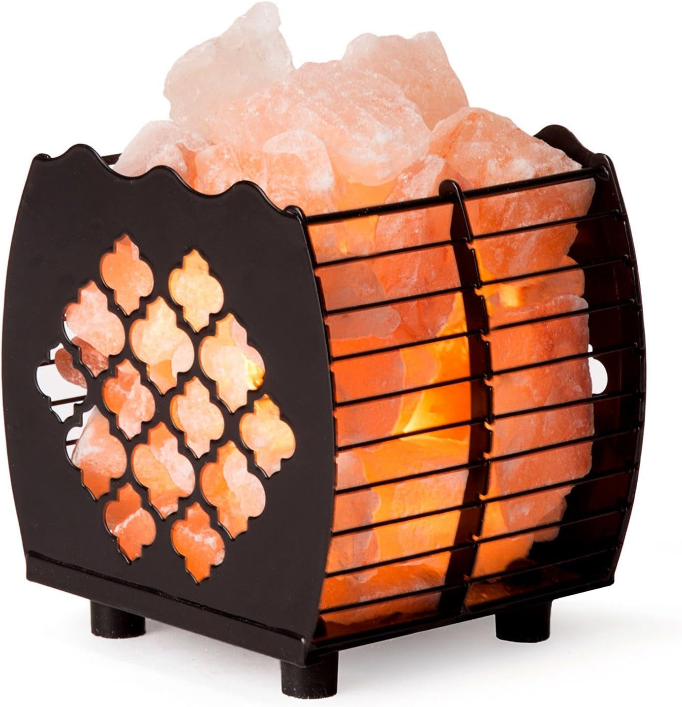 Himalayan Pink Salt Lamp Basket & Dimmer Cord Bulb
