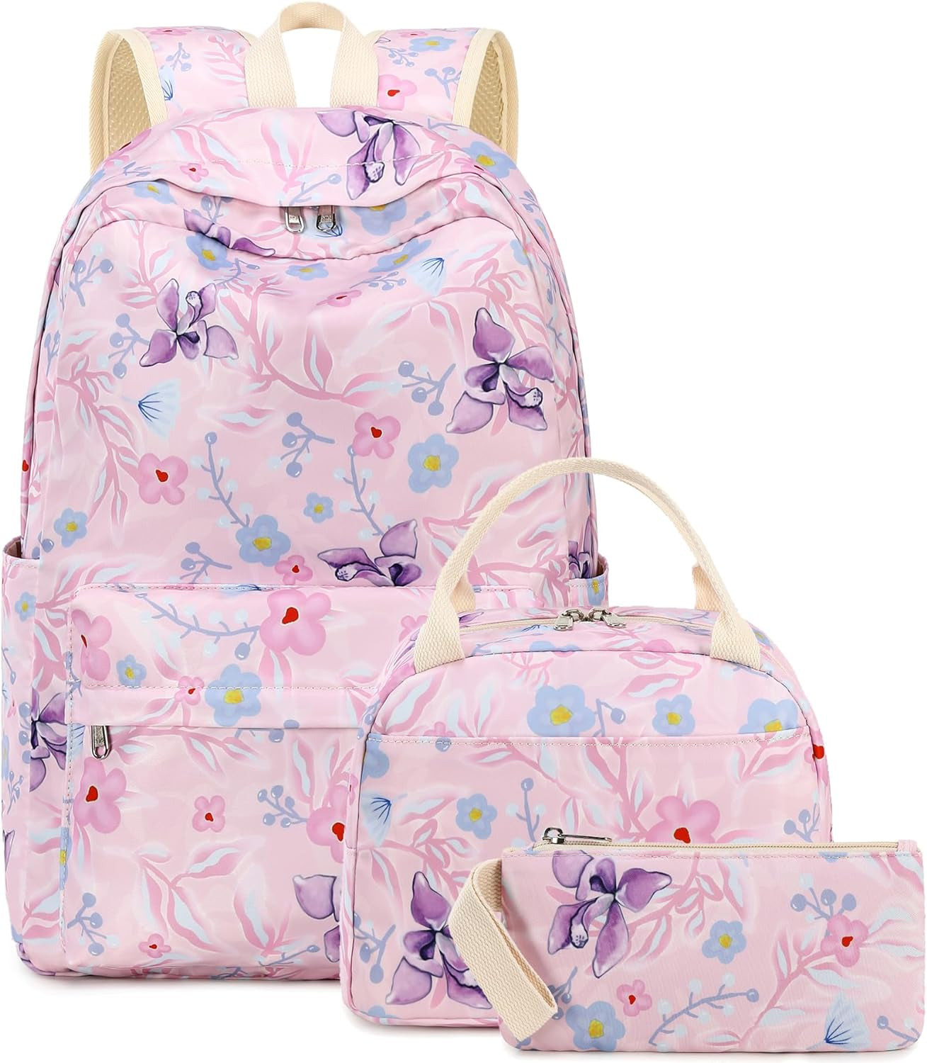 Teen Girls School Backpack Kids Bookbag Set with Lunch Box Pencil Case Travel Laptop Backpack Casual Daypacks