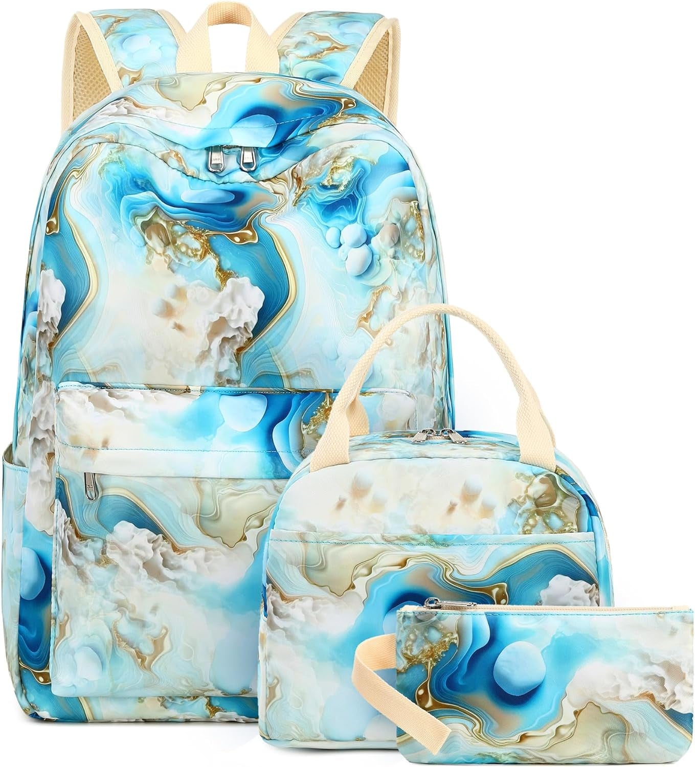 Teen Girls School Backpack Kids Bookbag Set with Lunch Box Pencil Case Travel Laptop Backpack Casual Daypacks