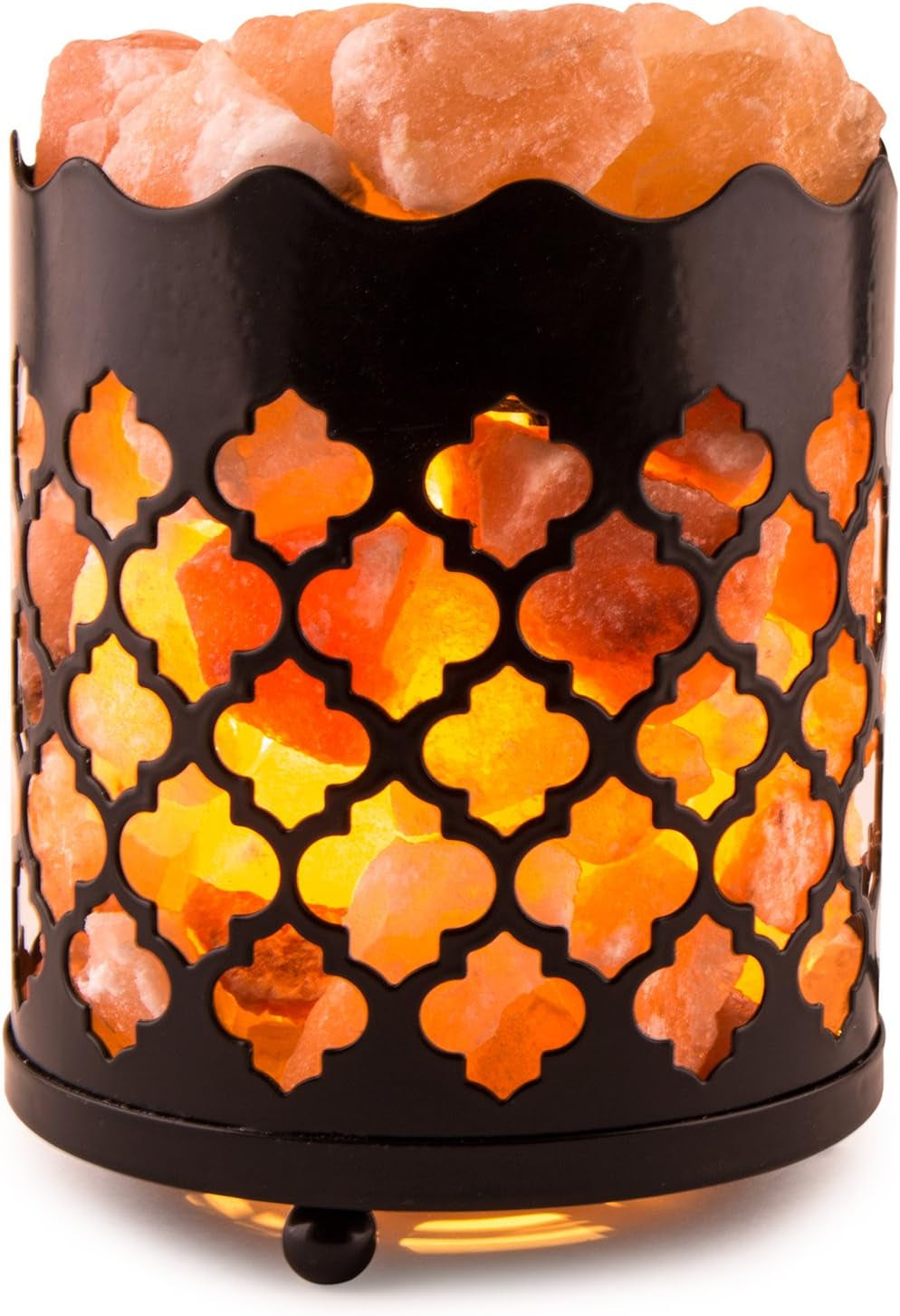Himalayan Pink Salt Lamp Basket & Dimmer Cord Bulb