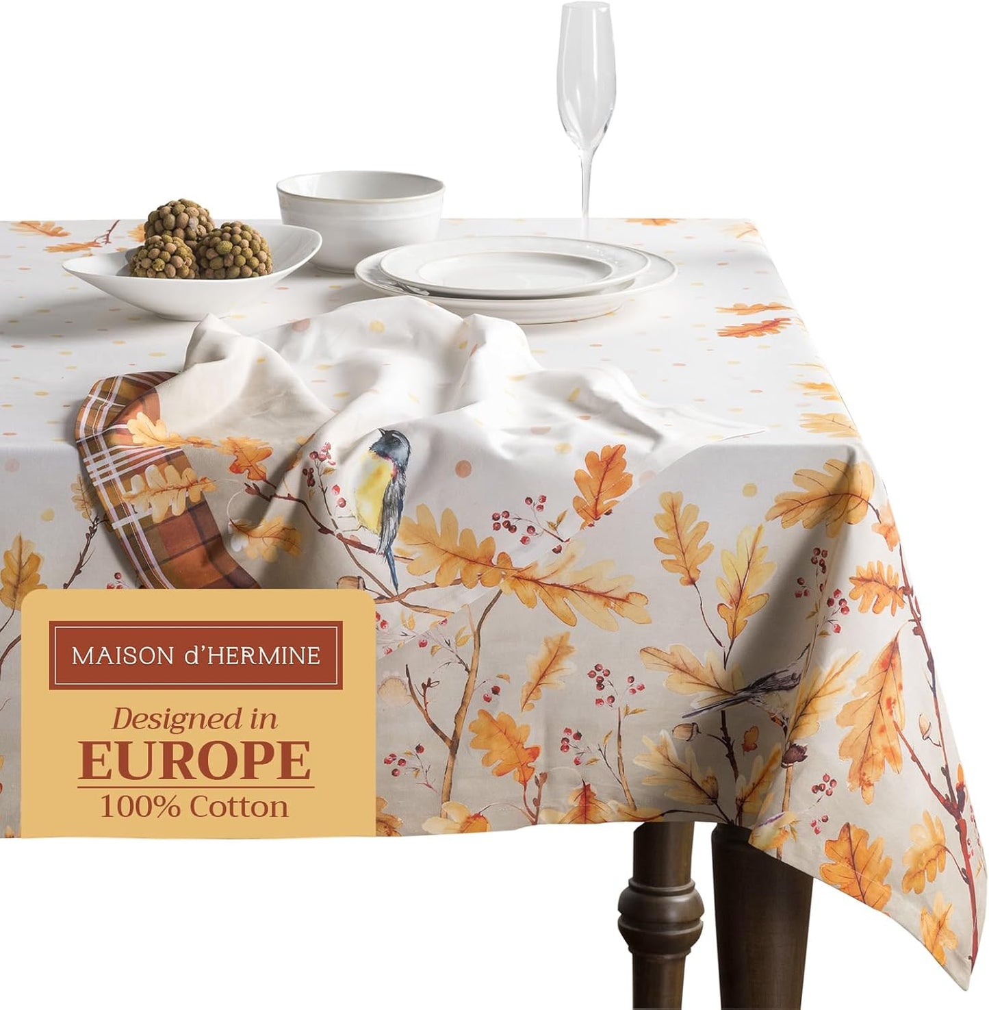 Table Cloth Square Table 100% Cotton 60 X 60 Inches Tablecloth Reusable Decorative Everyday Use for Dining Room, Farmhouse, Home, Party, Festive & Wedding - Amarante