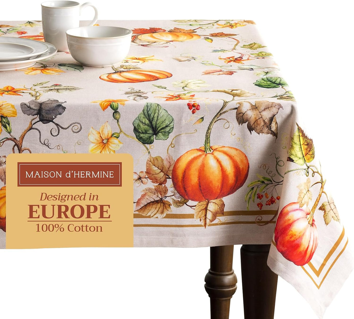 Table Cloth Square Table 100% Cotton 60 X 60 Inches Tablecloth Reusable Decorative Everyday Use for Dining Room, Farmhouse, Home, Party, Festive & Wedding - Amarante