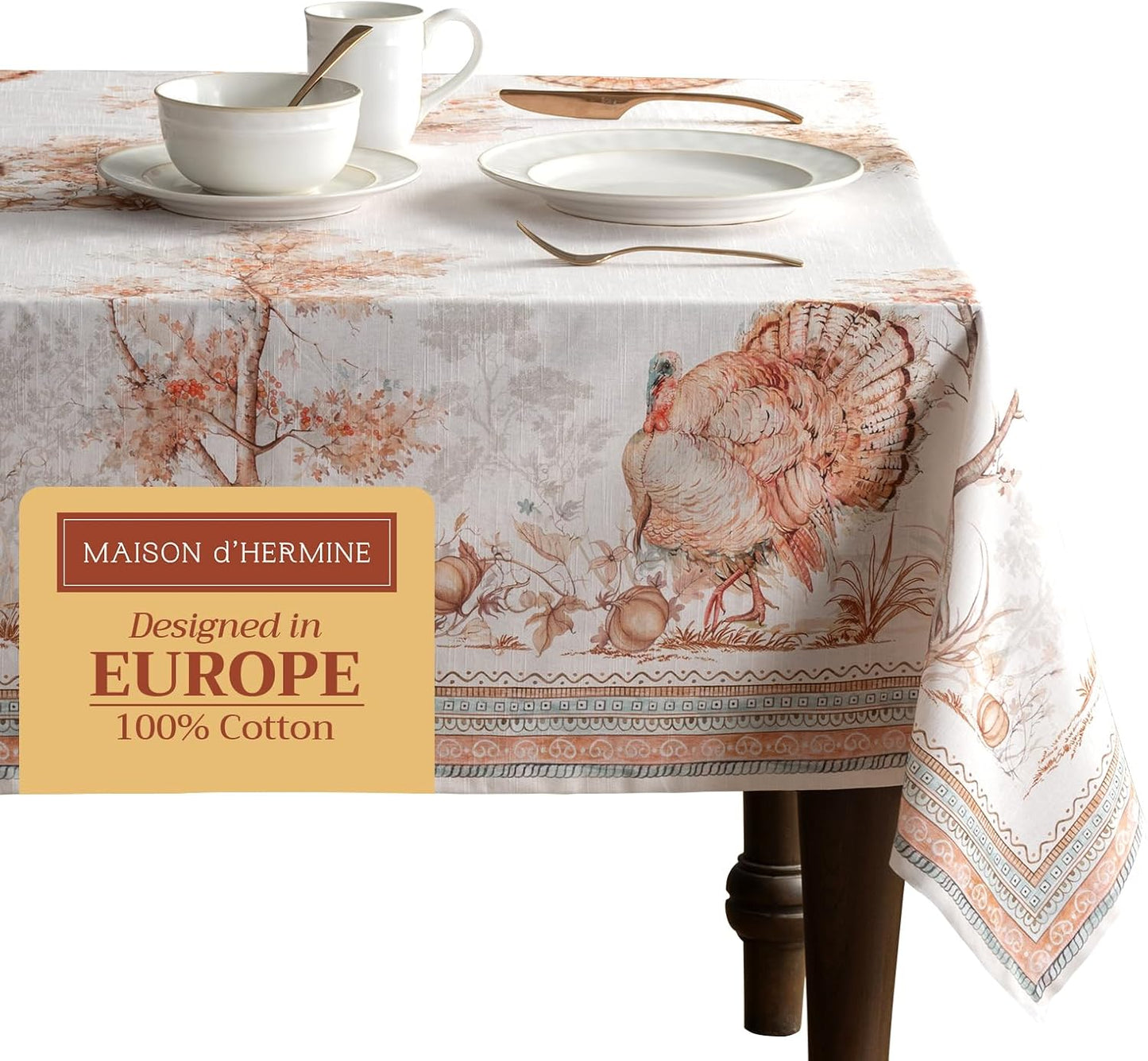 Table Cloth Square Table 100% Cotton 60 X 60 Inches Tablecloth Reusable Decorative Everyday Use for Dining Room, Farmhouse, Home, Party, Festive & Wedding - Amarante