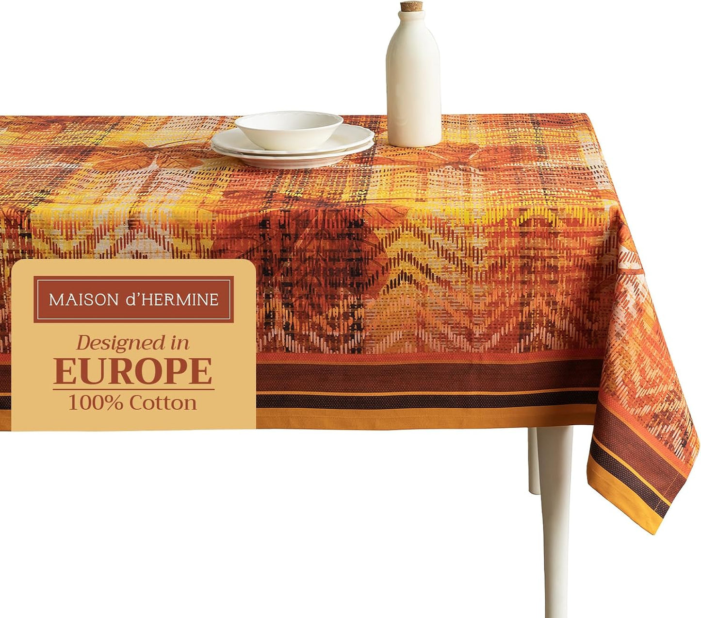 Table Cloth Square Table 100% Cotton 60 X 60 Inches Tablecloth Reusable Decorative Everyday Use for Dining Room, Farmhouse, Home, Party, Festive & Wedding - Amarante