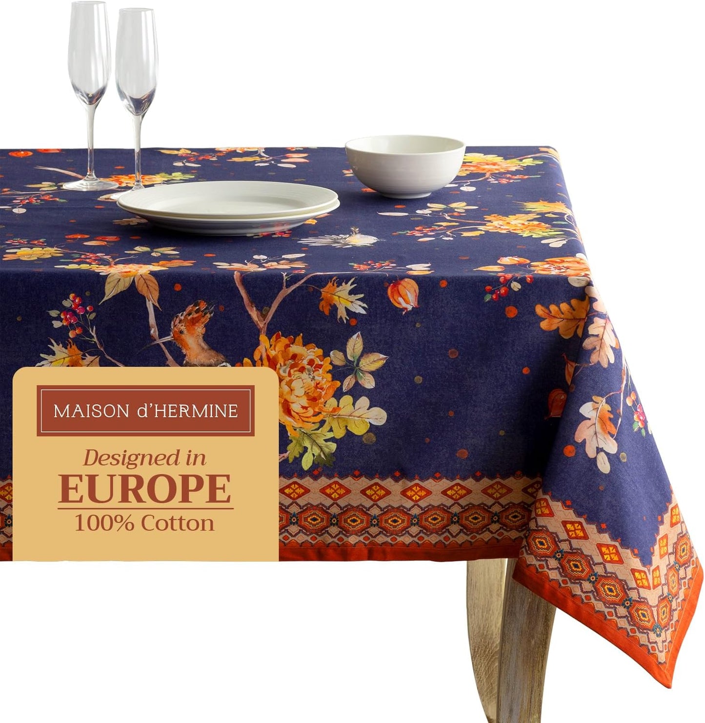 Table Cloth Square Table 100% Cotton 60 X 60 Inches Tablecloth Reusable Decorative Everyday Use for Dining Room, Farmhouse, Home, Party, Festive & Wedding - Amarante