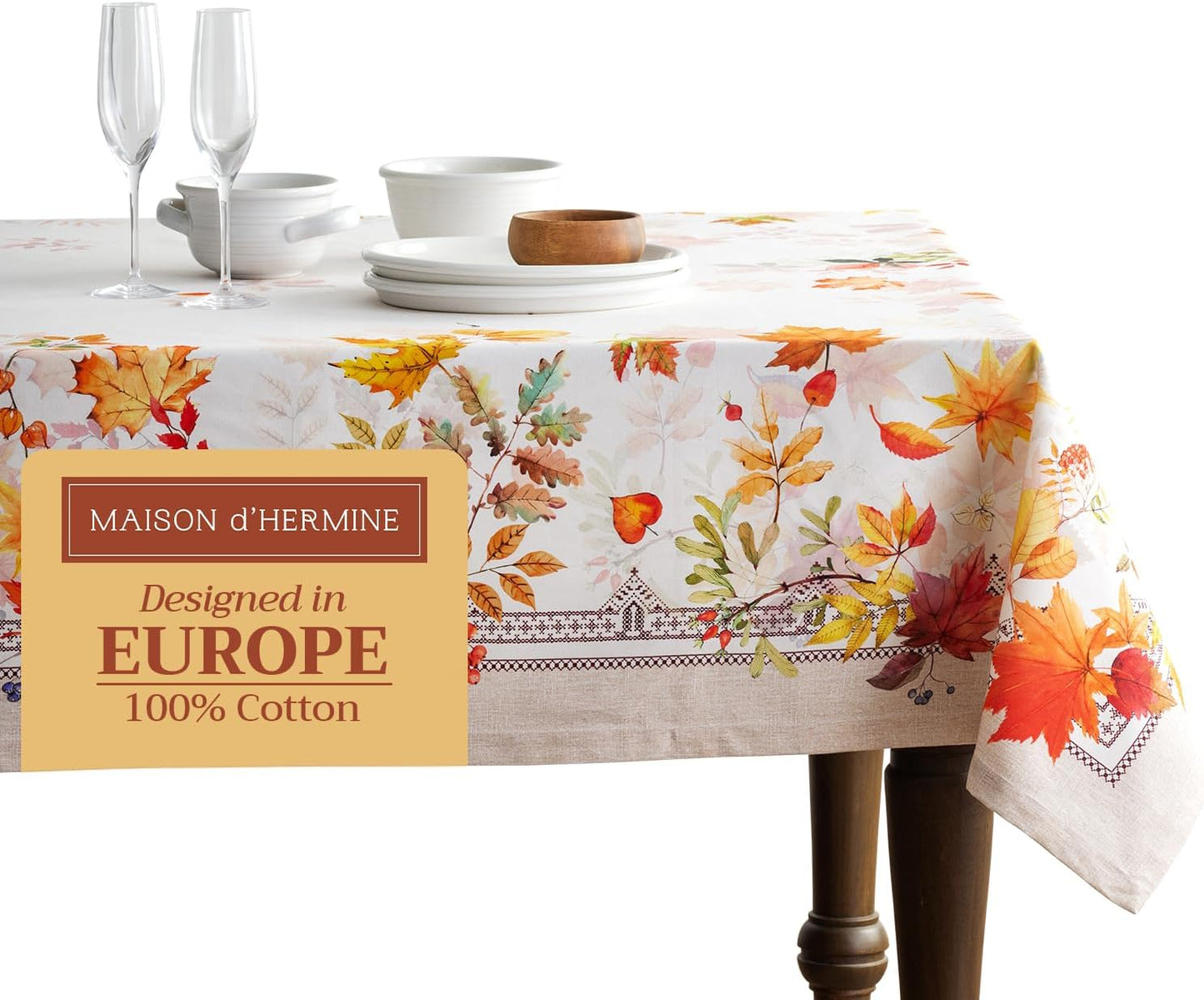 Table Cloth Square Table 100% Cotton 60 X 60 Inches Tablecloth Reusable Decorative Everyday Use for Dining Room, Farmhouse, Home, Party, Festive & Wedding - Amarante