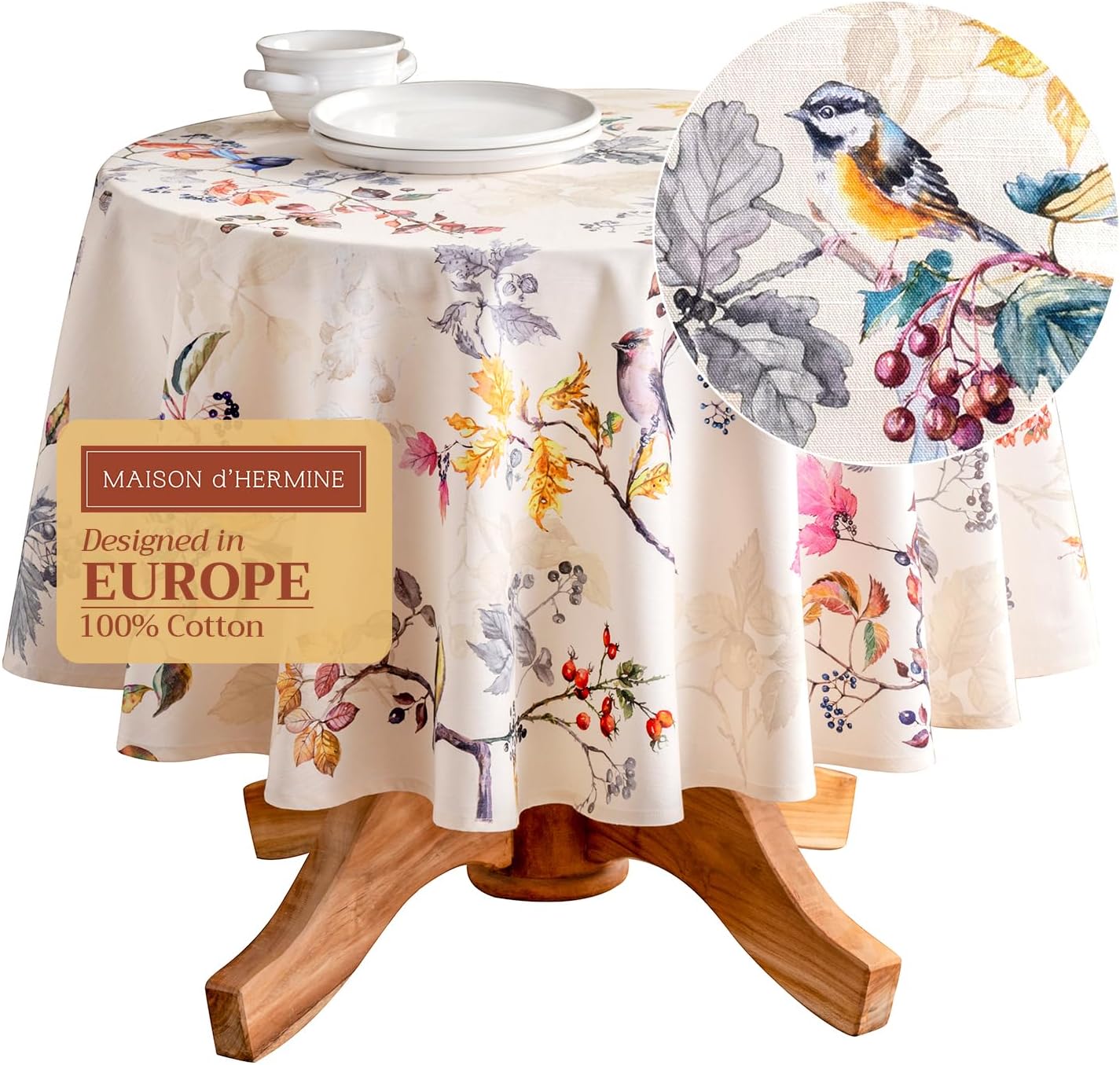 Table Cloth Square Table 100% Cotton 60 X 60 Inches Tablecloth Reusable Decorative Everyday Use for Dining Room, Farmhouse, Home, Party, Festive & Wedding - Amarante