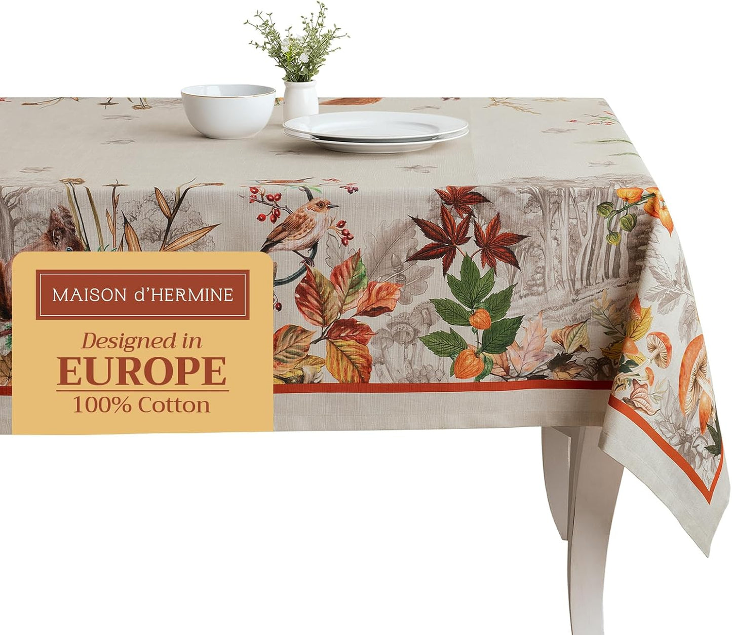 Table Cloth Square Table 100% Cotton 60 X 60 Inches Tablecloth Reusable Decorative Everyday Use for Dining Room, Farmhouse, Home, Party, Festive & Wedding - Amarante