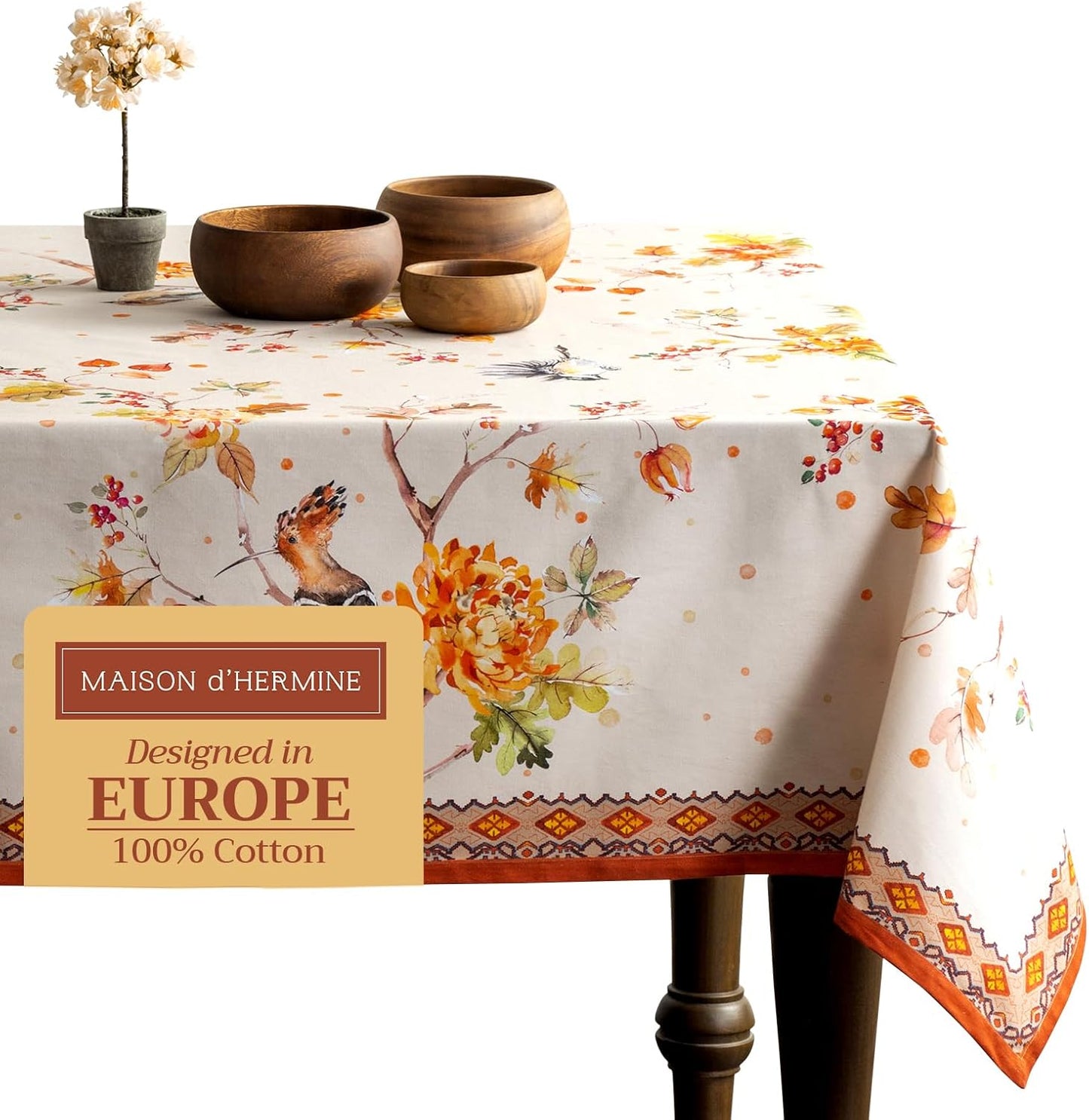 Table Cloth Square Table 100% Cotton 60 X 60 Inches Tablecloth Reusable Decorative Everyday Use for Dining Room, Farmhouse, Home, Party, Festive & Wedding - Amarante