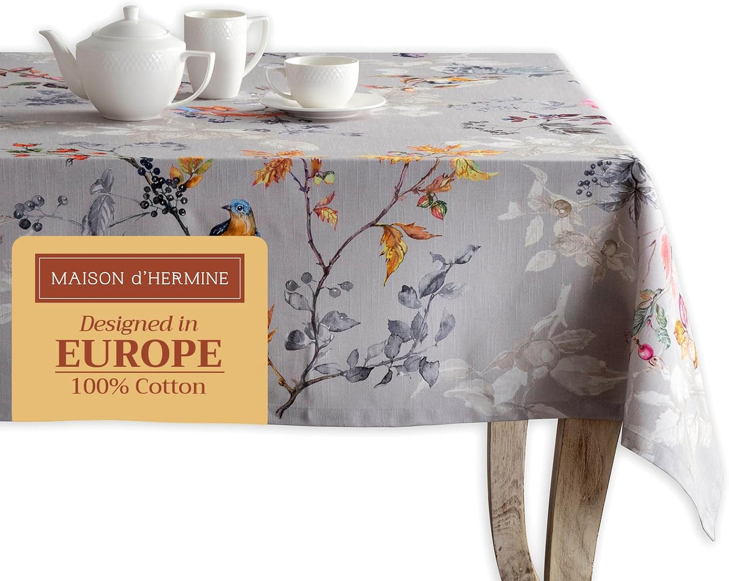 Table Cloth Square Table 100% Cotton 60 X 60 Inches Tablecloth Reusable Decorative Everyday Use for Dining Room, Farmhouse, Home, Party, Festive & Wedding - Amarante