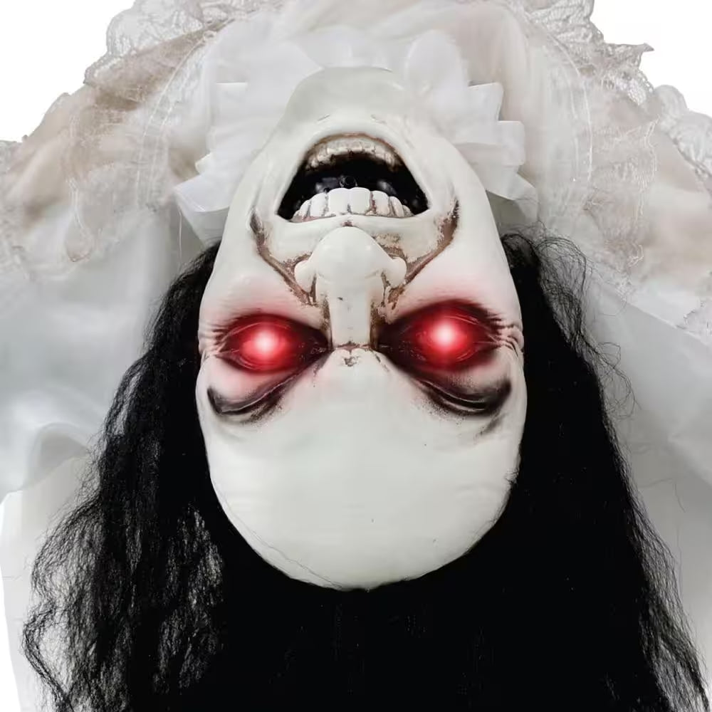 35 In. Lifesize Animatronic Possessed Woman with Lights and Sound, Indoor/Covered Outdoor Halloween Decoration