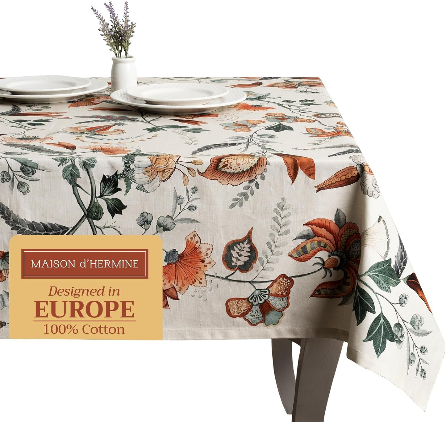 Table Cloth Square Table 100% Cotton 60 X 60 Inches Tablecloth Reusable Decorative Everyday Use for Dining Room, Farmhouse, Home, Party, Festive & Wedding - Amarante