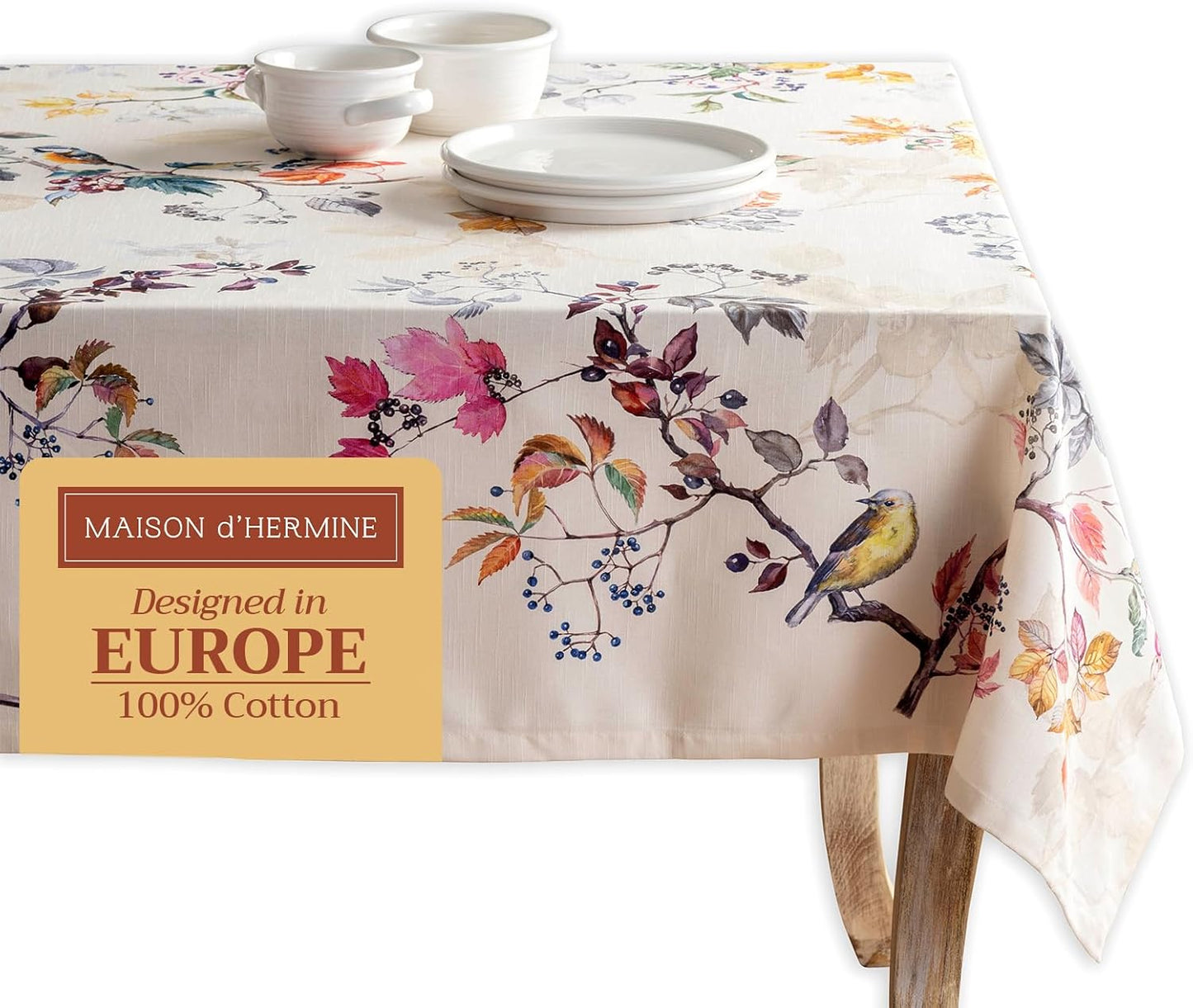Table Cloth Square Table 100% Cotton 60 X 60 Inches Tablecloth Reusable Decorative Everyday Use for Dining Room, Farmhouse, Home, Party, Festive & Wedding - Amarante
