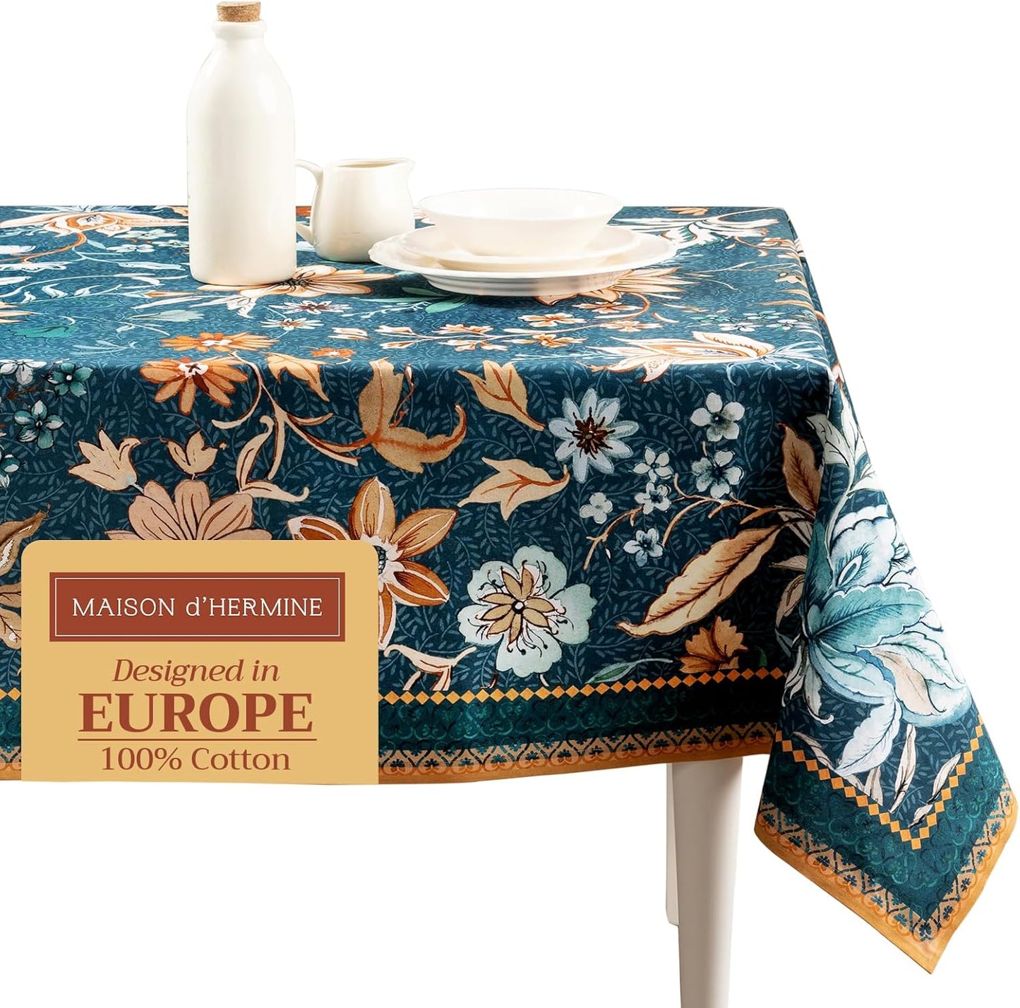 Table Cloth Square Table 100% Cotton 60 X 60 Inches Tablecloth Reusable Decorative Everyday Use for Dining Room, Farmhouse, Home, Party, Festive & Wedding - Amarante