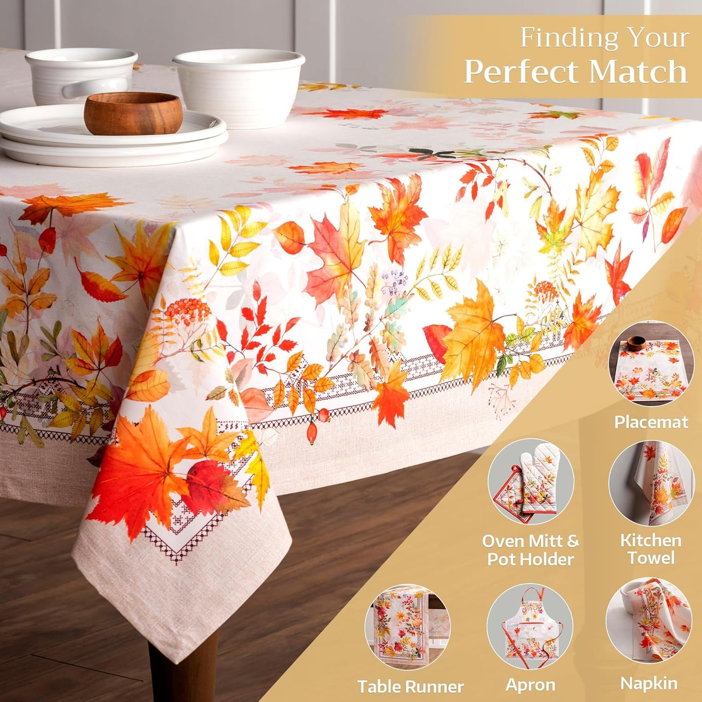 Table Cloth Square Table 100% Cotton 60 X 60 Inches Tablecloth Reusable Decorative Everyday Use for Dining Room, Farmhouse, Home, Party, Festive & Wedding - Amarante