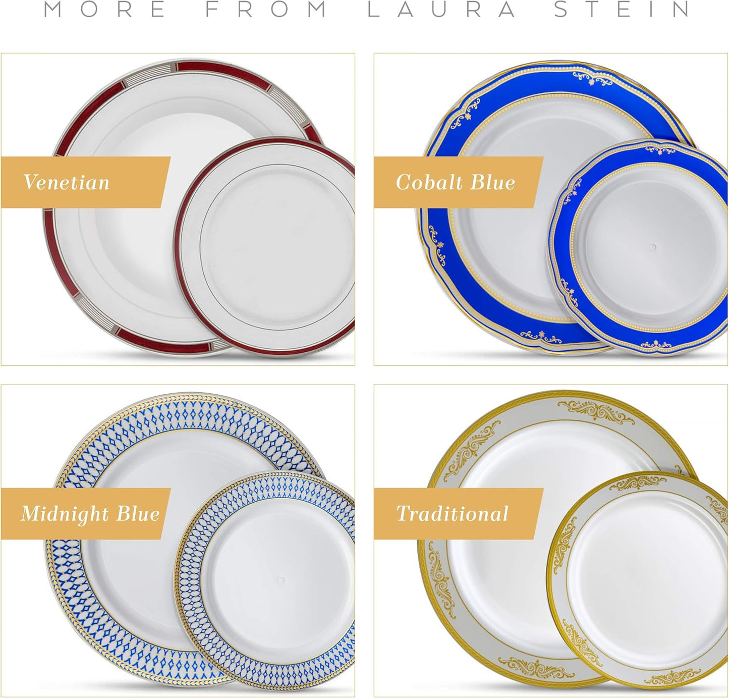 32-Pc Disposable Plastic Thanksgiving Dinnerware Set with Burgundy Rim & Gold Accents by