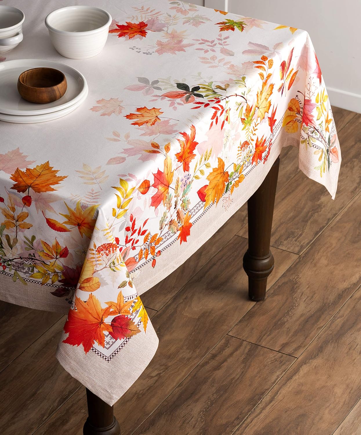 Table Cloth Square Table 100% Cotton 60 X 60 Inches Tablecloth Reusable Decorative Everyday Use for Dining Room, Farmhouse, Home, Party, Festive & Wedding - Amarante