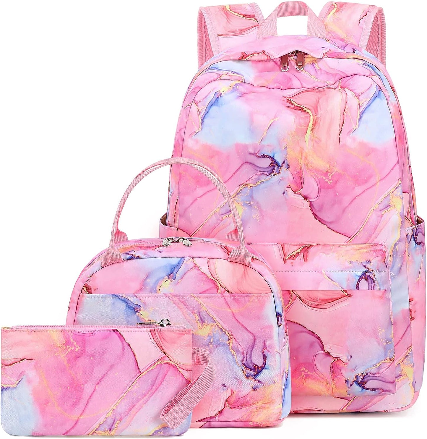 Teen Girls School Backpack Kids Bookbag Set with Lunch Box Pencil Case Travel Laptop Backpack Casual Daypacks