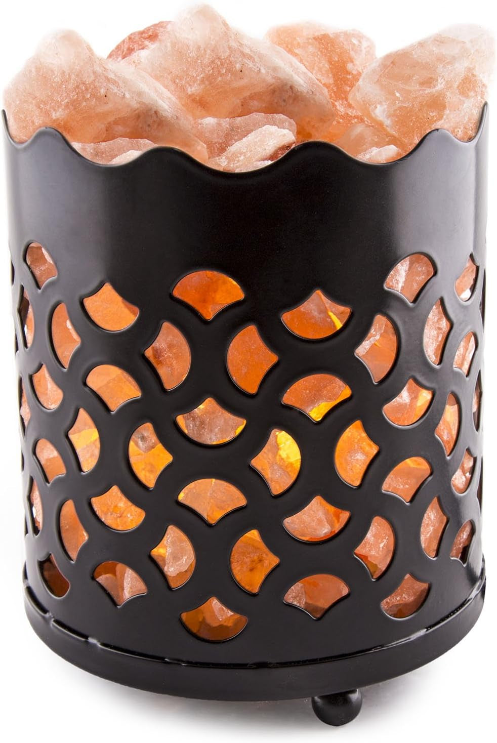 Himalayan Pink Salt Lamp Basket & Dimmer Cord Bulb