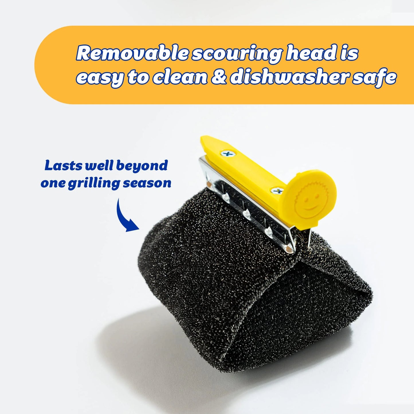 Grill Brush with Armortec Steel Mesh and Scouring Head