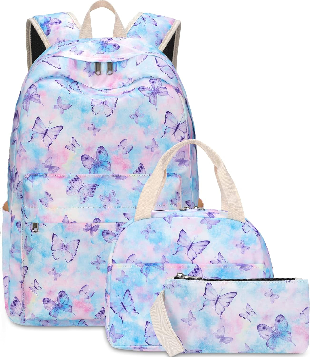 Girls School Backpack Galaxy Schoolbag Laptop Bookbag Insulated Lunch Tote Bag Purse Teens Boys Kids