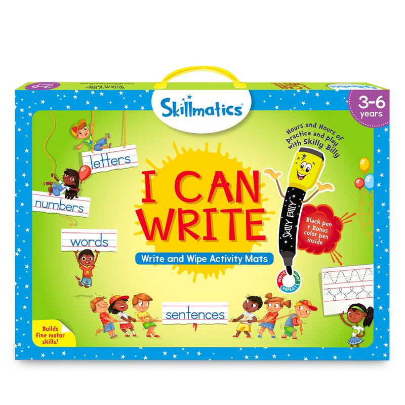 Skillmatics Write & Wipe Activity Mats – Reusable Educational Toys for Preschool & Kindergarten Kids Ages 3-6 | Includes Whiteboard Pens