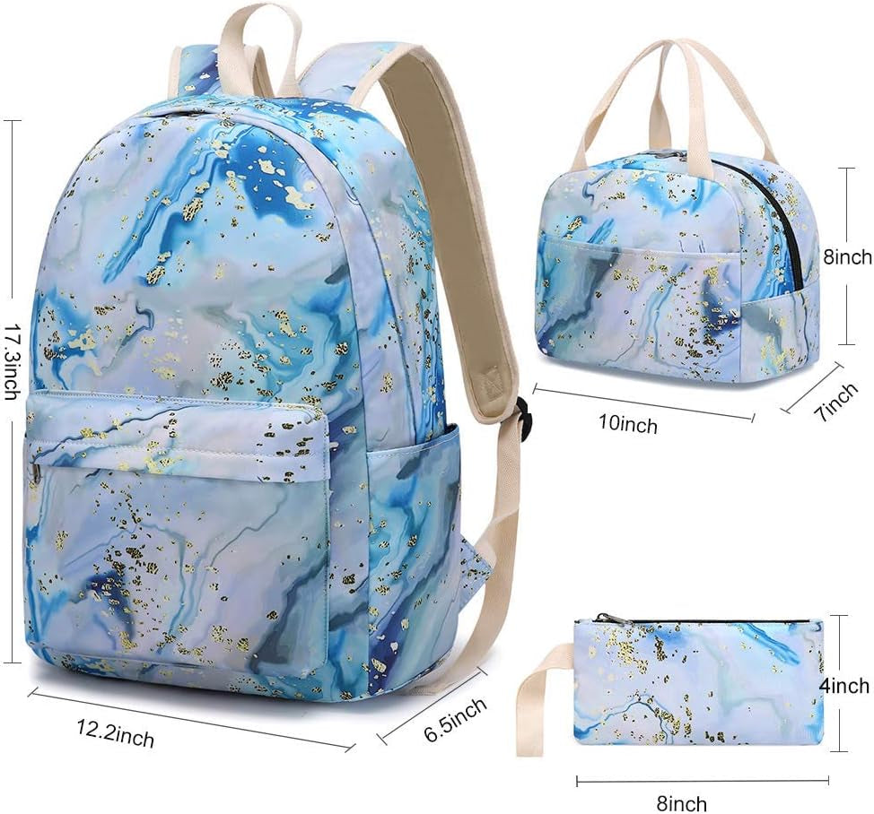 Teen Girls School Backpack Kids Bookbag Set with Lunch Box Pencil Case Travel Laptop Backpack Casual Daypacks