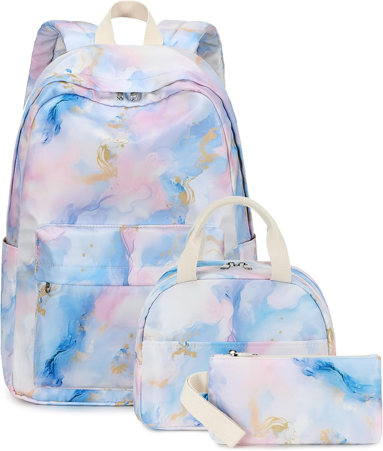 Teen Girls School Backpack Kids Bookbag Set with Lunch Box Pencil Case Travel Laptop Backpack Casual Daypacks