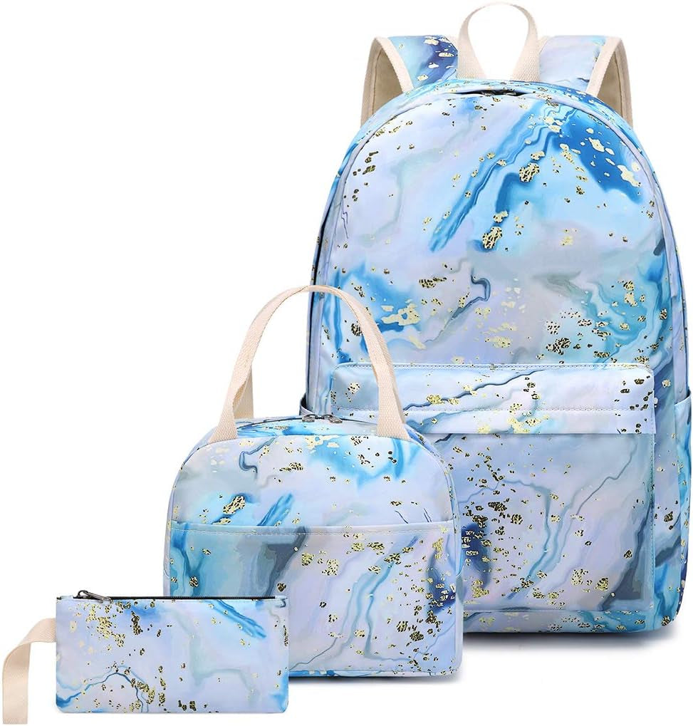 Teen Girls School Backpack Kids Bookbag Set with Lunch Box Pencil Case Travel Laptop Backpack Casual Daypacks