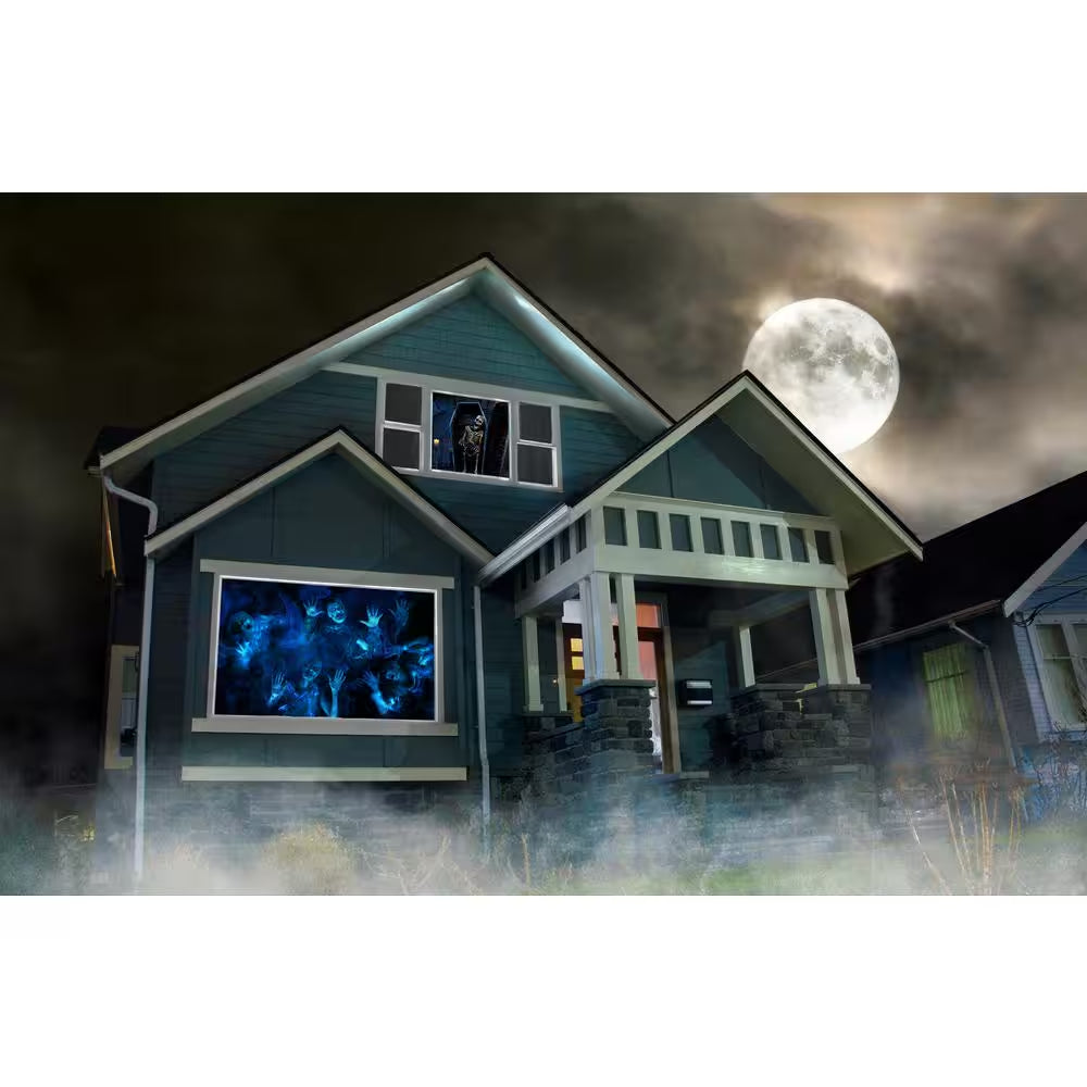 Atmosfx Spooky Halloween Digital Decoration USB Kit (HSC400 Projector 48 In. X 72 In. White Screen USB)