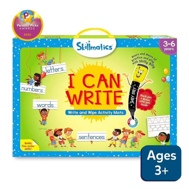 Skillmatics Write & Wipe Activity Mats – Reusable Educational Toys for Preschool & Kindergarten Kids Ages 3-6 | Includes Whiteboard Pens