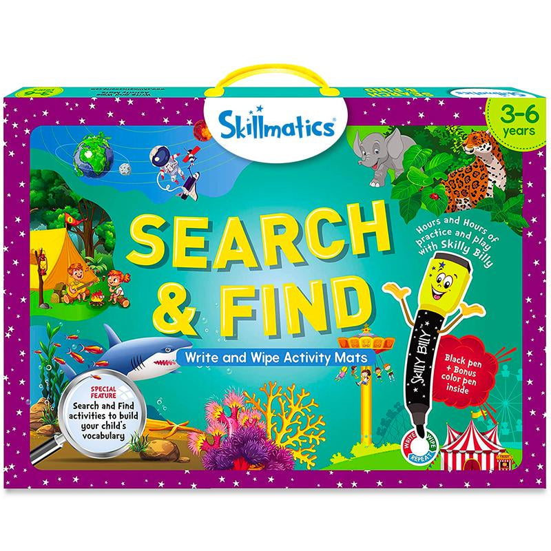 Skillmatics Write & Wipe Activity Mats – Reusable Educational Toys for Preschool & Kindergarten Kids Ages 3-6 | Includes Whiteboard Pens