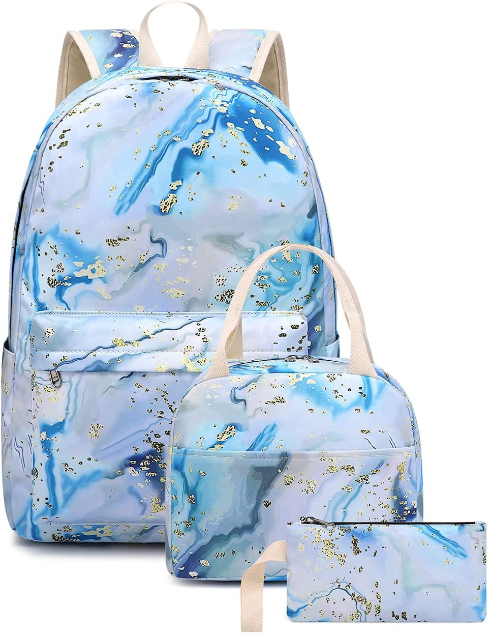 Teen Girls School Backpack Kids Bookbag Set with Lunch Box Pencil Case Travel Laptop Backpack Casual Daypacks