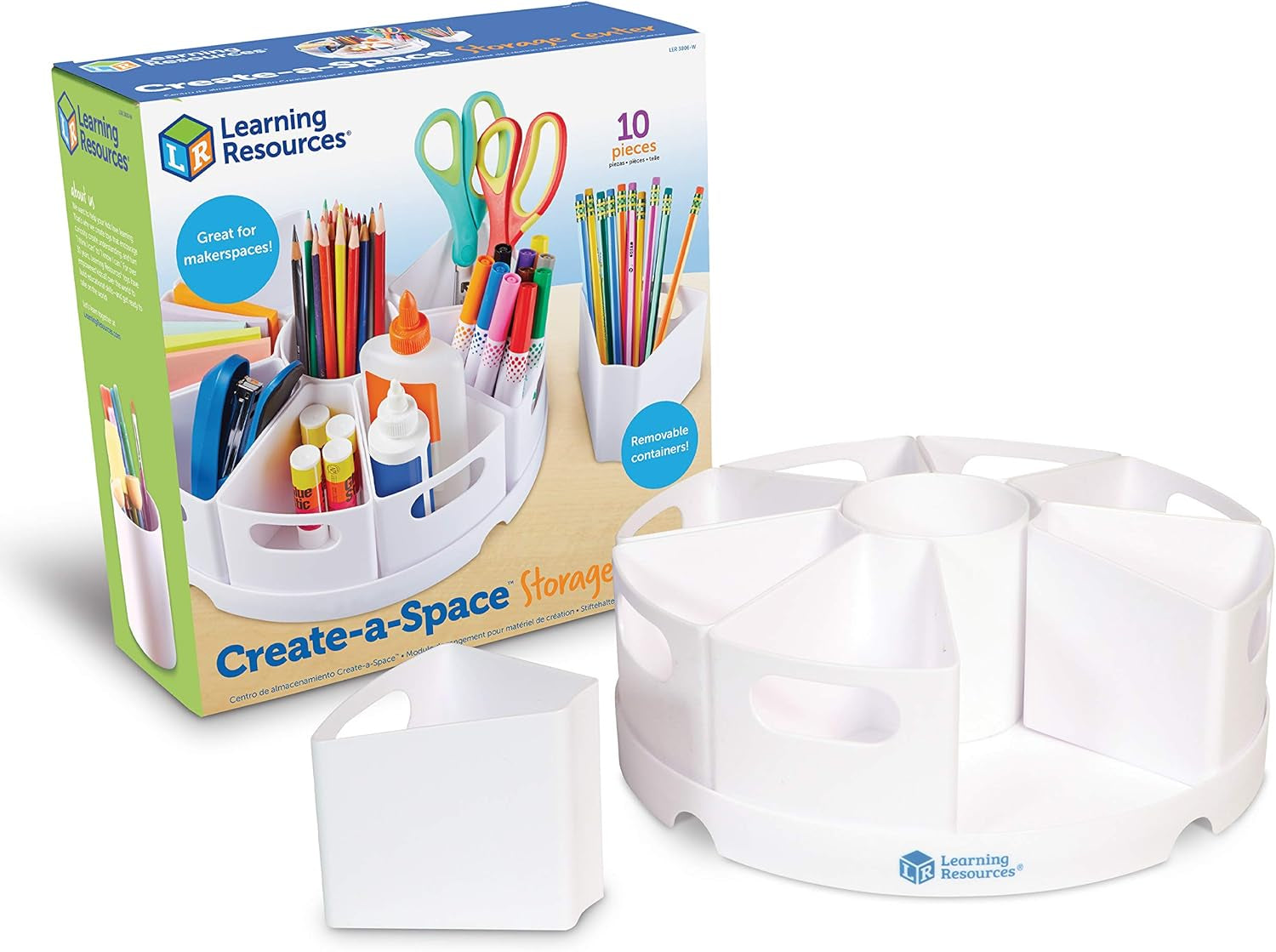 Create-A-Space Storage Center, 10 Piece Set - Desk Organizer for Kids, Art Organizer for Kids, Crayon Organizer, Homeschool Organizers and Storage