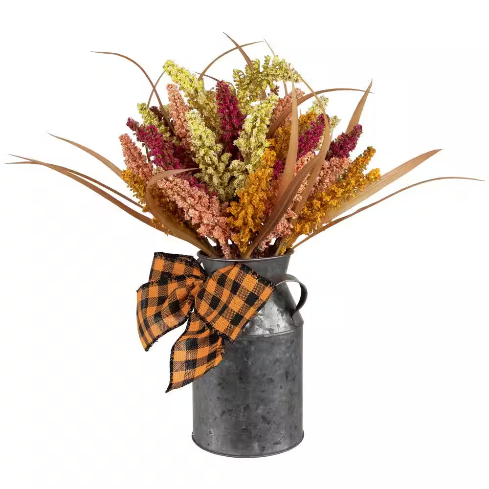 18 In. Autumn Harvest Foliage in Canister Floral Decoration