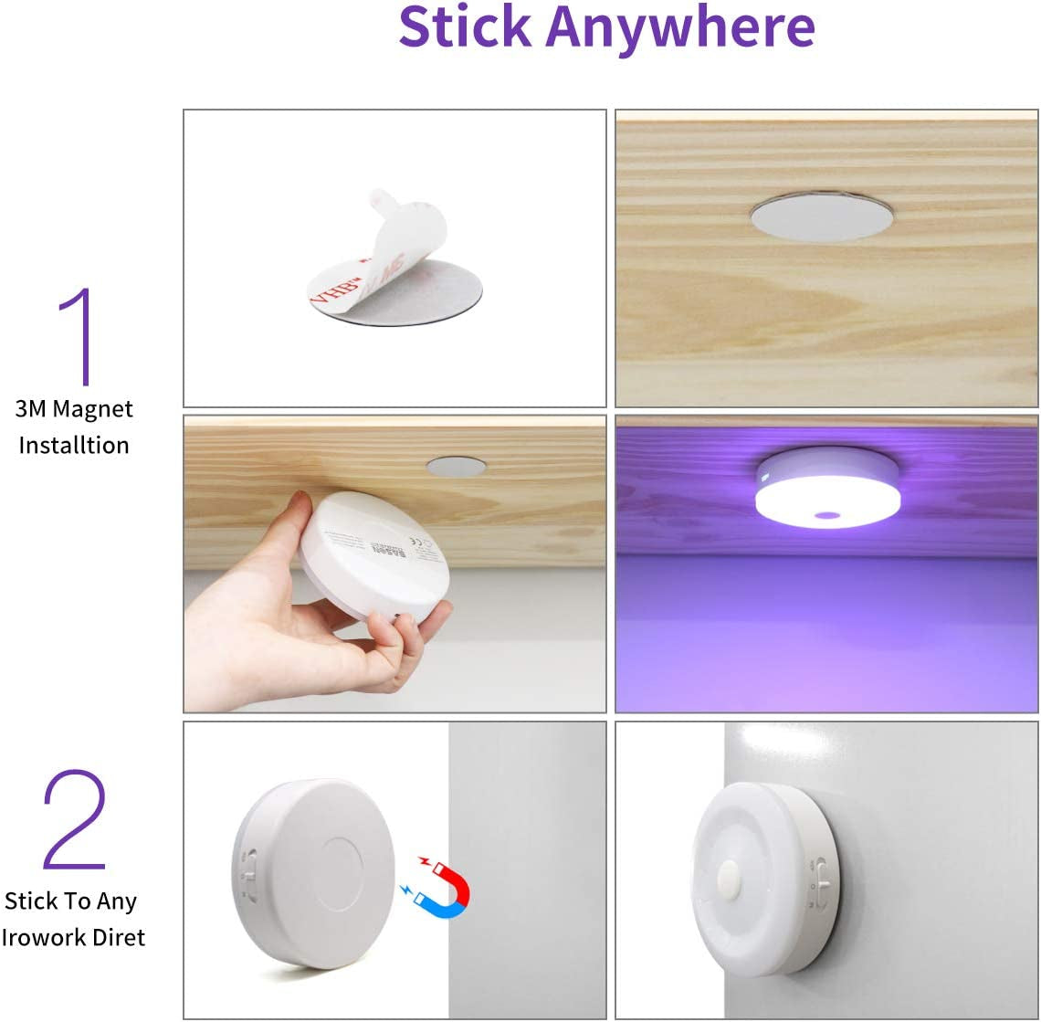 Puck Lights with Remote,Under Cabinet Led Lighting,Rgb Wireless Rechargeable Light for Closet,Display Case,3 Pack