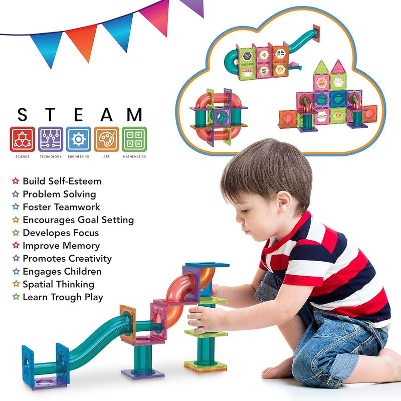 Magnetic Blocks-86Pcs Magnetic Building Blocks Magnetic Tiles Stacking, Build-Magnet-World Set, STEM Montessori Sensory Toys Magnet Blocks，Valentine'S Day Gifts, Boyfriend Gifts Bulk Fidget Toy Set for Kids and Adults Mini Building Block