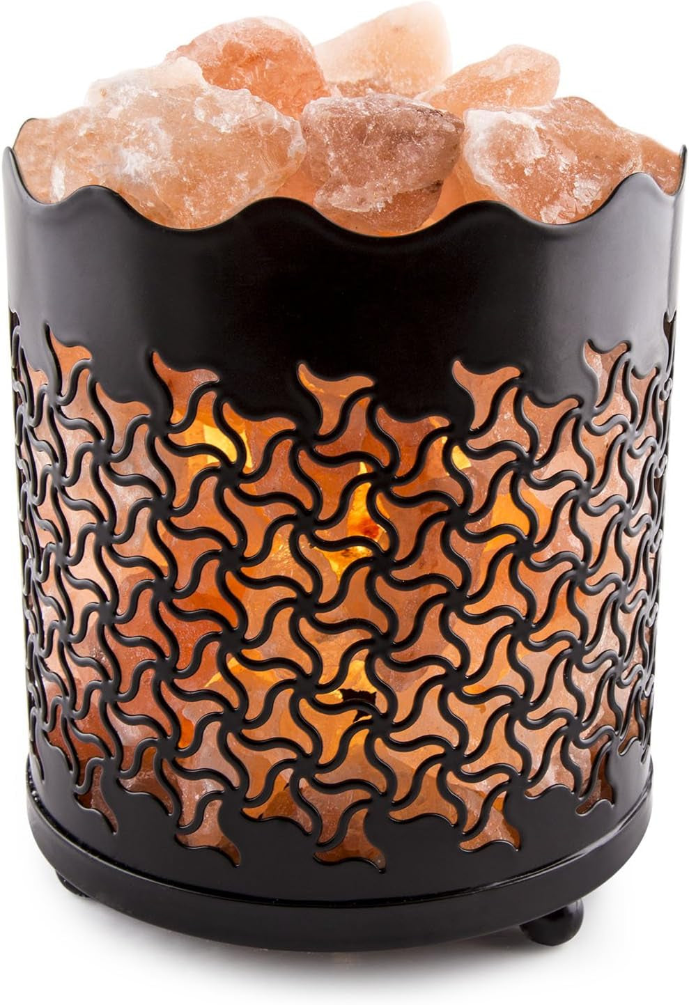 Himalayan Pink Salt Lamp Basket & Dimmer Cord Bulb