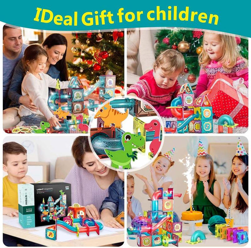 Magnetic Blocks-86Pcs Magnetic Building Blocks Magnetic Tiles Stacking, Build-Magnet-World Set, STEM Montessori Sensory Toys Magnet Blocks，Valentine'S Day Gifts, Boyfriend Gifts Bulk Fidget Toy Set for Kids and Adults Mini Building Block