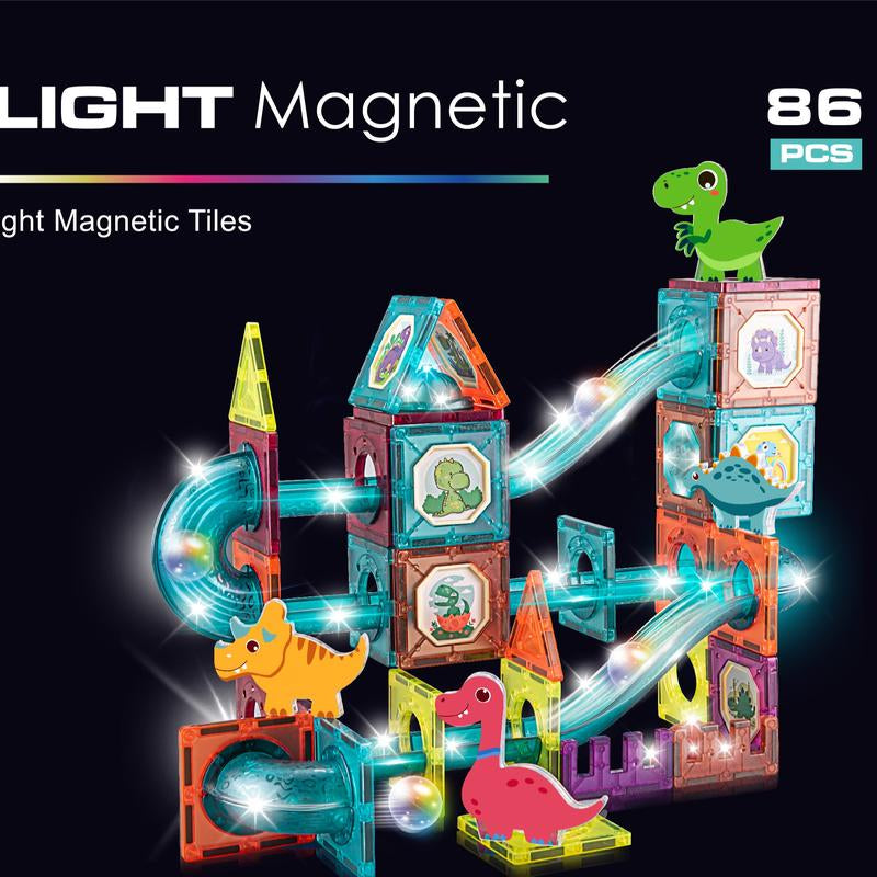 Magnetic Blocks-86Pcs Magnetic Building Blocks Magnetic Tiles Stacking, Build-Magnet-World Set, STEM Montessori Sensory Toys Magnet Blocks，Valentine'S Day Gifts, Boyfriend Gifts Bulk Fidget Toy Set for Kids and Adults Mini Building Block