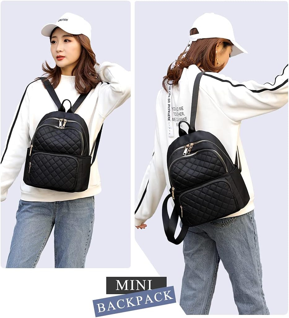 Mini Red Backpack Purse for Women Girls, Waterproof Lightweight Dual-Use Travel Daily Daypack