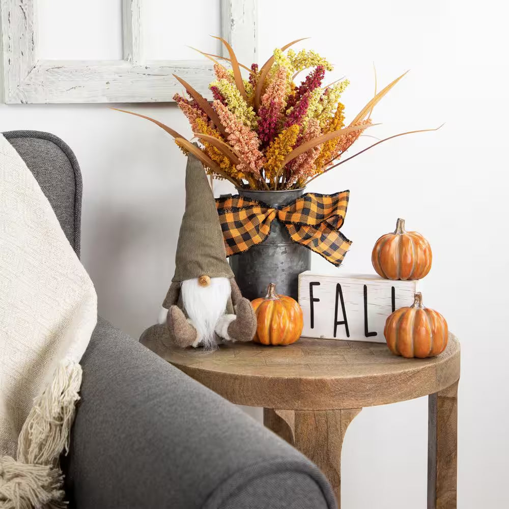 18 In. Autumn Harvest Foliage in Canister Floral Decoration