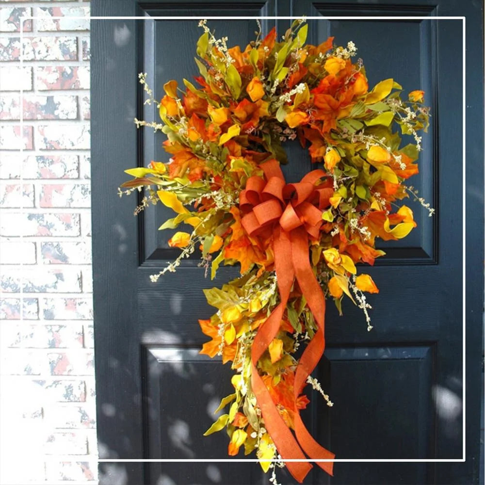 23 Inch Artificial Autumn Fall Wreath Fall Door Wreaths Autumn Wreath Fall Wreaths Farmhouse Wreaths Thanksgiving Decor for Front Door