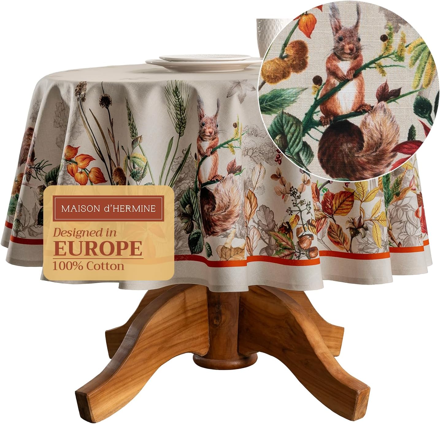 Table Cloth Square Table 100% Cotton 60 X 60 Inches Tablecloth Reusable Decorative Everyday Use for Dining Room, Farmhouse, Home, Party, Festive & Wedding - Amarante